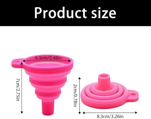 Kitchen Silicone Foldable Funnel Set of 4 Small and Large Flexible