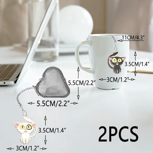 Cute Cat Tea Infuser, 2 Pcs Tea Strainers & Filters