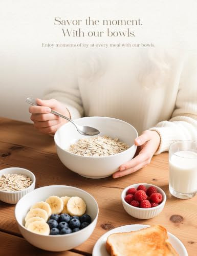 AISBUGUR Cereal Bowls,39 OZ Large Soup Bowls: Porcelain Salad Bowls