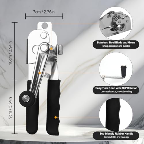 Commercial Can Opener with Magnet, Manual Heavy Duty Hand Crank Can