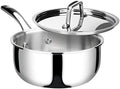 Duxtop Tri-Ply Stainless Steel Saucepan with Lid, 3 Qt Induction Pot