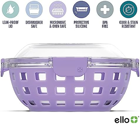 Ello DuraGlass Food Storage Glass Lunch Bowl Container - Meal Prep