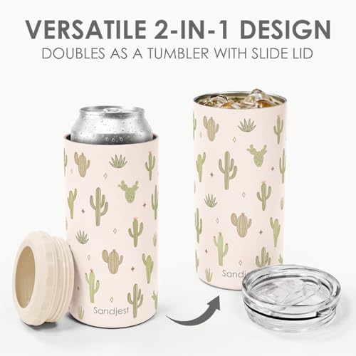 Cactus Can Cooler 12oz - Travel Mug Cups - Stainless Steel Insulated