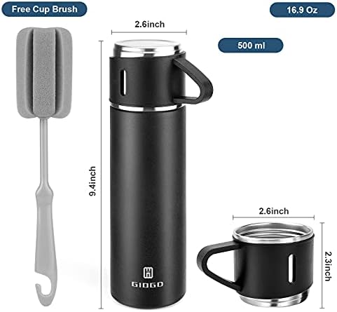 Stainless Steel Thermo 500ml/16.9oz Vacuum Insulated Bottle with Cup