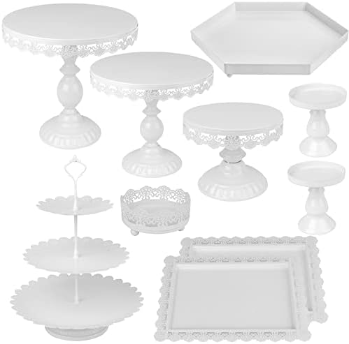 ZOOFOX Set of 10 Metal Cake Stands, Cupcake Holder Fruits Dessert
