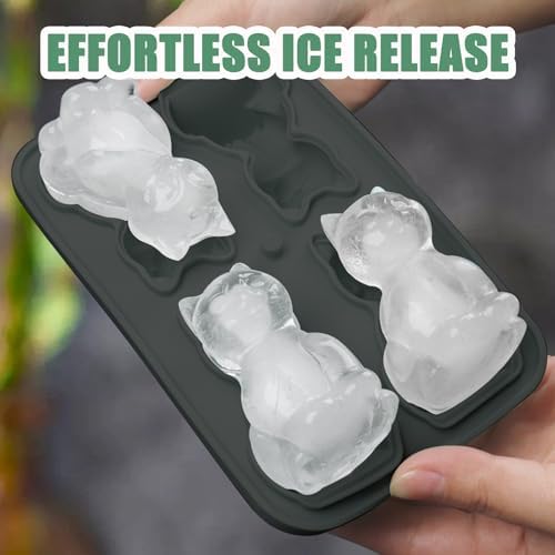 3D Cat Ice Cube Mold, Admaison Ice Cube Tray with Funnel with Funnel