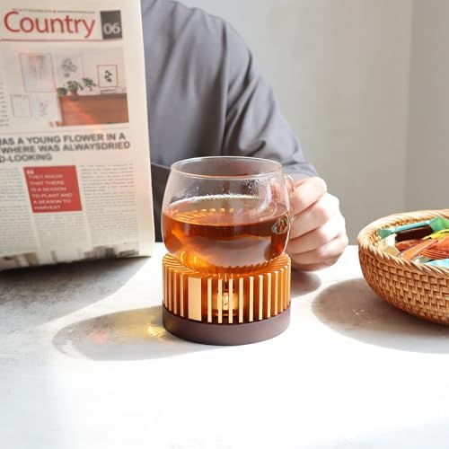 Tea Warmer, Aluminum Alloy & Wood, for Heating Tea Coffee Milk