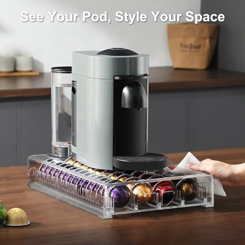 Nespresso Pod Holder Drawer Organizer for Vertuo Pods, Coffee Pod