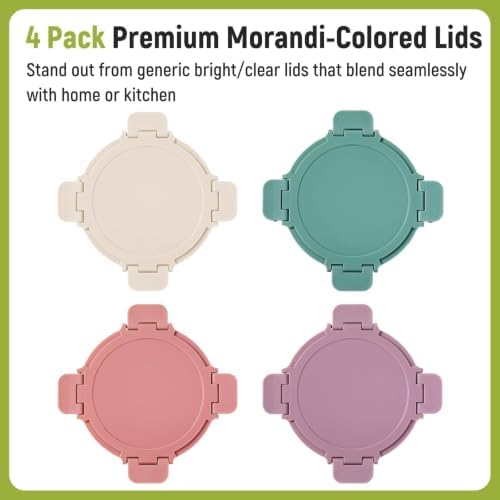 4 Sets 3 Cup 24 OZ Glass Meal Prep Containers with Lids
