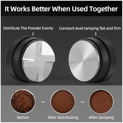 Espresso Tamper And Coffee Distributor With Tamping Mat And Cleaning