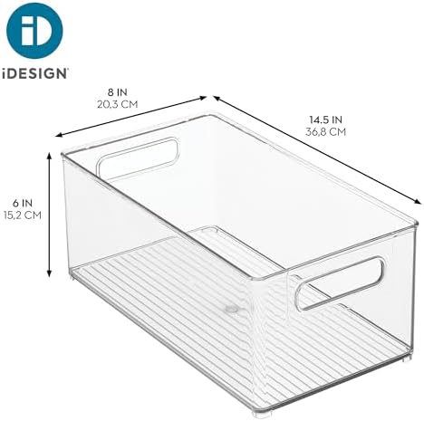 iDesign Stackable Fridge Bin, Set of 2, Clear
