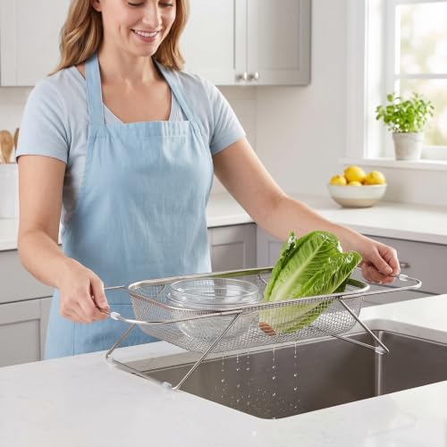 Over the Sink Strainer, Expandable Stainless Steel Basket Mesh
