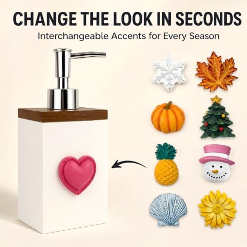 Seasonal Soap Dispenser with 9 Interchangeable Magnets for Holidays