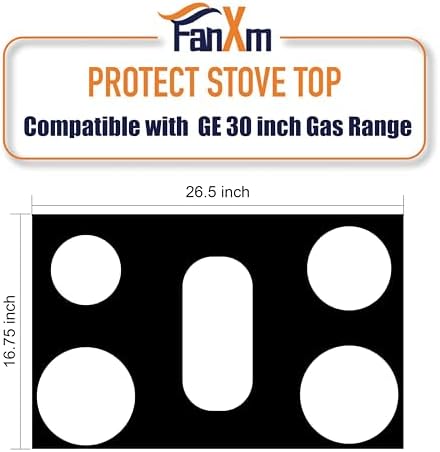 GE 30 inchGas Range Protectors - Non Stick Stove Protector for Gas