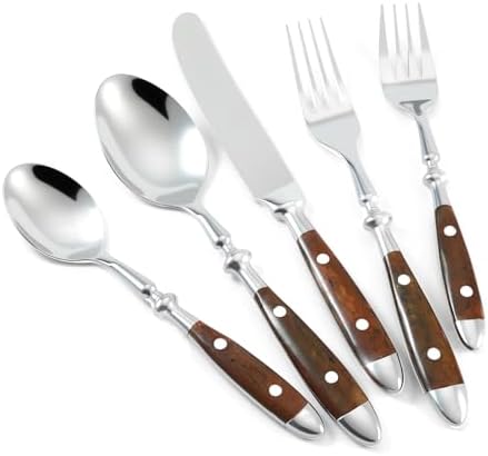 Silverware Set Brown Luxury Vintage Handle 20-Piece Service for 4