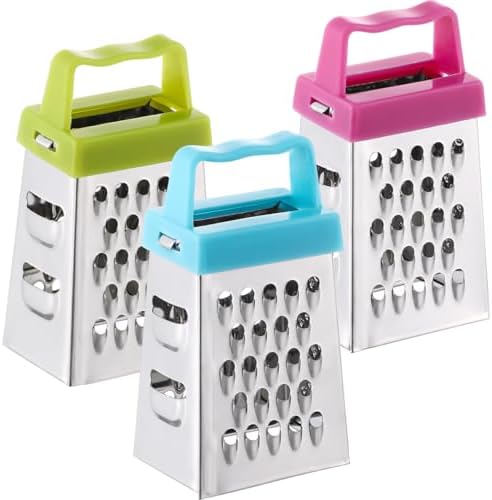 Garneck Mini Cheese Grater Set 3-Pack Stainless Steel Box Graters with