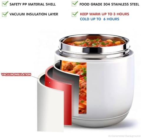 40OZ Insulated Food Jar with 2 Compartments, Alltight Lunch Containers