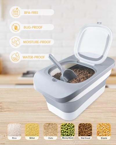 HOYTAMDAR Collapsible Dog Food Storage Containers Set – 13lbs & 28lbs