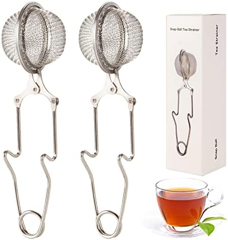Snap Ball Tea Strainer, Exptolii 2 Pack Stainless Steel Tea Infuser