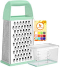 Stainless Steel Cheese Grater with Container, Mint Green