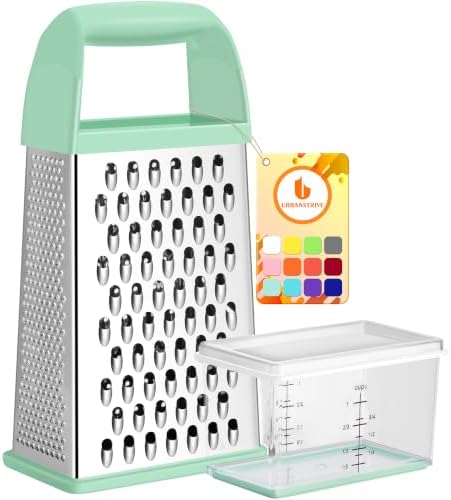 Stainless Steel Cheese Grater with Container, Mint Green