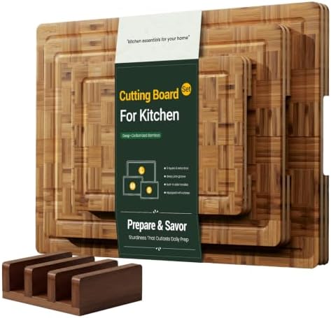 Large Cutting Board Set,Bamboo Wood Cutting Boards For Kitchen,3 Packs