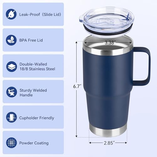 HASLE OUTFITTERS 20oz Tumbler with Lid, Stainless Steel Tumbler with
