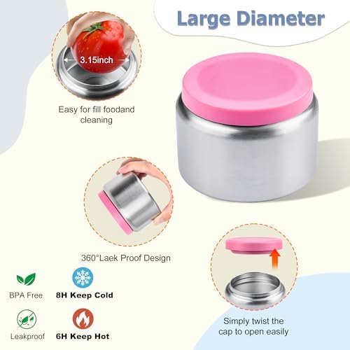 Bento Lunch Box for Kids with 8oz Soup Thermo, Leak-proof Lunch Food