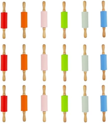 18 Pack Small Rolling Pin for Kids, 9 Inch Kids Rolling Pin for Home