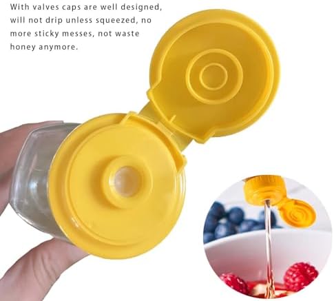 2 Pack Plastic Honey Bottles with Funnel, 180ml Squeeze Honey Jars