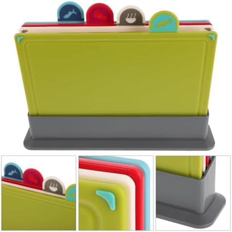 Plastic Cutting Board Set, Four Piece Color Coded Kitchen Chopping