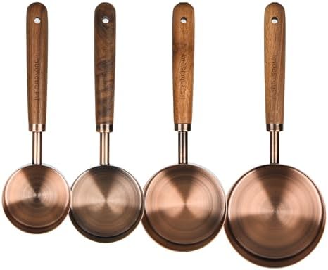 Copper Measuring Cups & Spoons Set 8, Stainless Steel Measuring Cups
