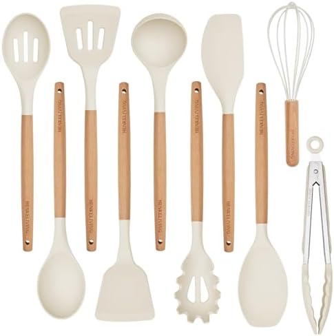 10-Piece Silicone Utensil Set, Cream White