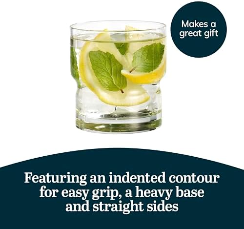 Libbey Newton Double Old Fashioned Glasses Set of 6, Sleek, Stackable