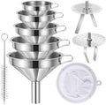 9 Pack Stainless Steel Kitchen Funnel Set, Including 5 Sizes of