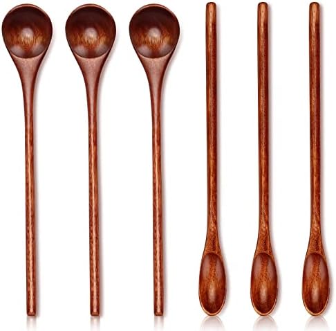 6Pcs Small Wood Coffee Spoons for Serving Honey Jars Stir Wooden