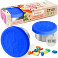 TAVVA 3 X 1.5oz Condiment Containers with Lids, Leakproof Silicone