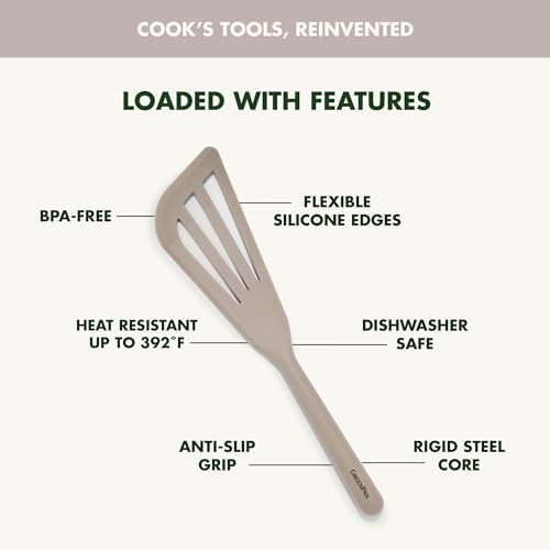 GreenPan Silicone Fish Turner Spatula, Slotted Cooking Kitchen