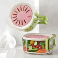 Fruit Vegetable Washing Bowl with Strainer, 2 Pack (Pink)