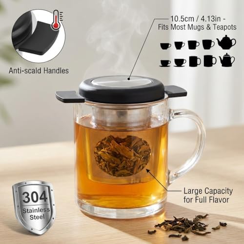 4 Pack Tea Infuser for Loose Leaf Tea, Food-Grade 304 Stainless Steel
