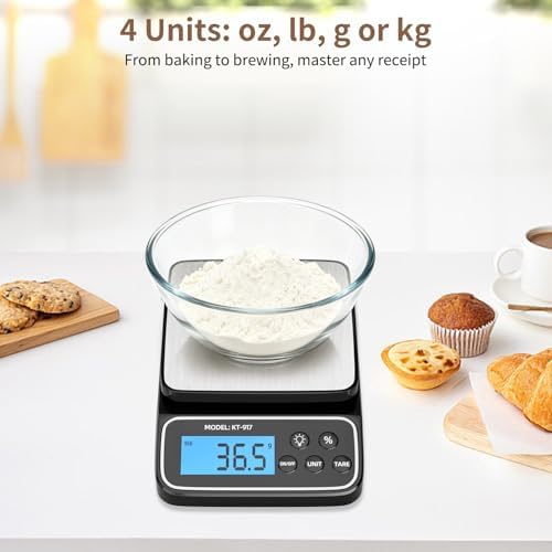 SEMIER Kitchen Scale with 4 Units Percentage and Tare Function