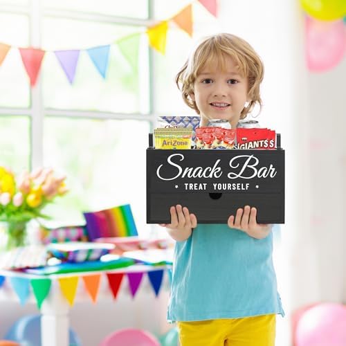 Snack Organizer for Countertop, 4-Compartment, Wood
