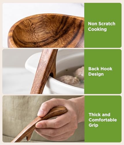 3-Size Teak Wooden Ladle Set