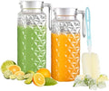 2 Pack 1.1L Plastic Pitcher with Lid and Handle, Unbreakable