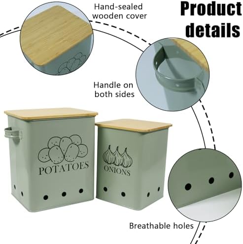 Potato and Onion Storage Bin, Onion Holder with Onion Slicer, Potato
