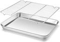 Homikit 18x13 Inch Stainless Steel Baking Half Sheet with Wire Cooling
