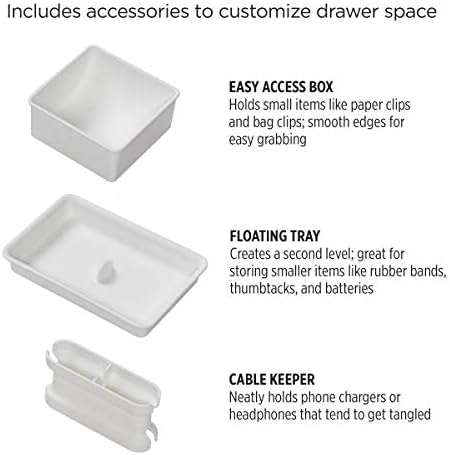 Copco Draw Organizer, Four Piece, White With Gray Liner