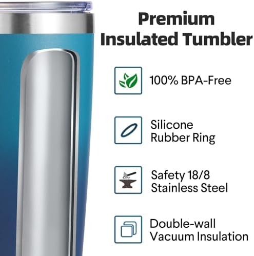Volhoply 20oz Stainless Steel Tumbler with Lid and Straw Bulk 4