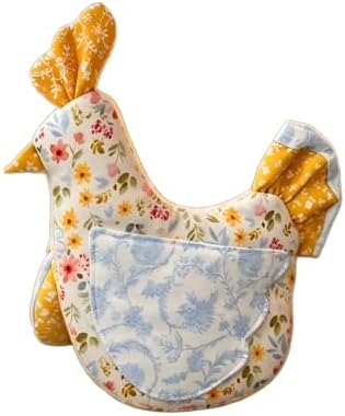 Handmade Hen Shaped Oven Mitt and Pot Holder Set