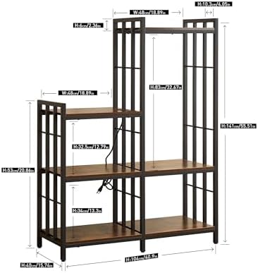 Mini Fridge Stand with Storage, 6-Tier Bakers Rack